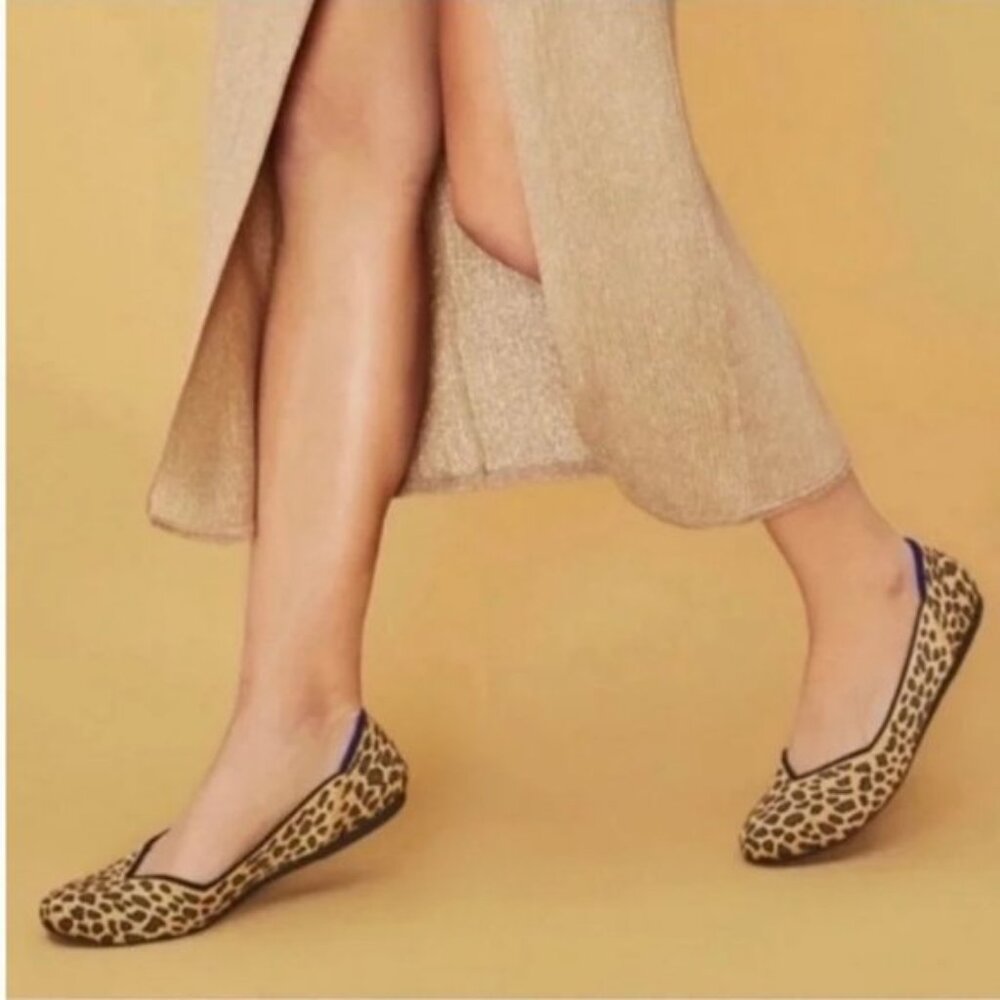 Rothy's Leopard Print Round Toe Flats Size 8